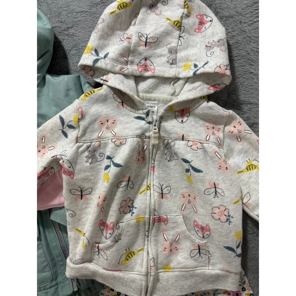 Carters OshKosh 24M Pink Green Floral Animal Hoodie Jacket‎ Leggings Lot 5pc